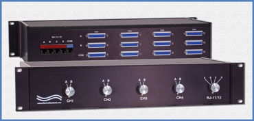 Model 9500 4-Channel DB25 A/B Switch and Single Channel RJ11/12 A/B/C/D Switch